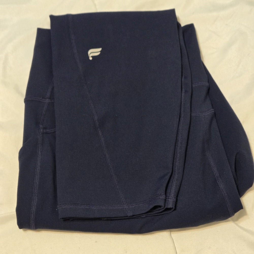 Women’s Navy Active Leggings with Reflective Logo